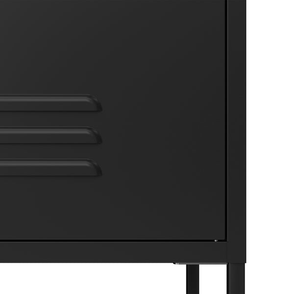Kommode Metall KLAUS 2 Schubladen 2 Türen 80 x 101 cm schwarz