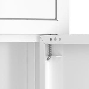 Kommode Metall KLAUS 2 Schubladen 2 Türen 80 x 101 cm weiss