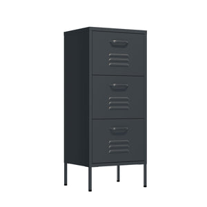 Kommode Metall KLAUS 3 Schubladen 42 x 101 cm anthrazit