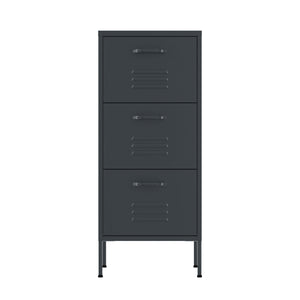 Kommode Metall KLAUS 3 Schubladen 42 x 101 cm anthrazit