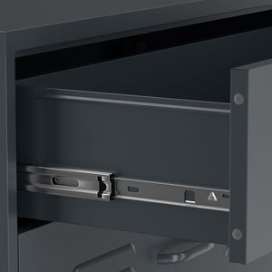 Kommode Metall KLAUS 3 Schubladen 42 x 101 cm anthrazit