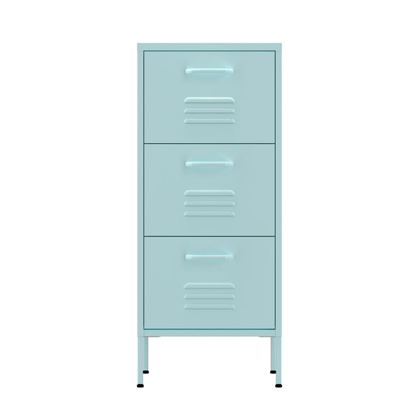 Kommode Metall KLAUS 3 Schubladen 42 x 101 cm mint