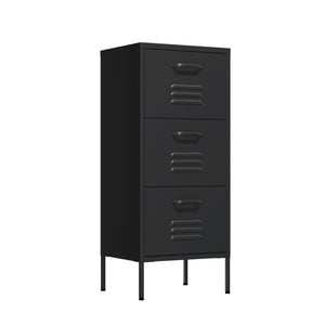 Kommode Metall KLAUS 3 Schubladen 42 x 101 cm schwarz