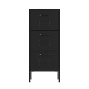 Kommode Metall KLAUS 3 Schubladen 42 x 101 cm schwarz