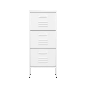 Kommode Metall KLAUS 3 Schubladen 42 x 101 cm weiss