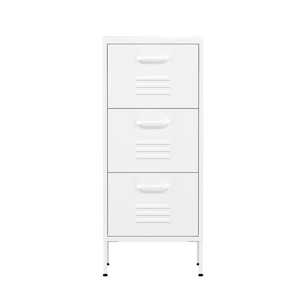 Kommode Metall KLAUS 3 Schubladen 42 x 101 cm weiss