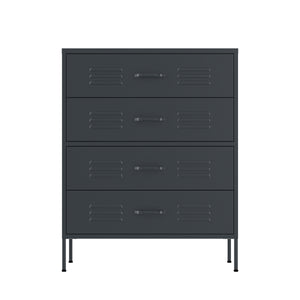 Kommode Metall KLAUS 4 Schubladen 80 x 101 cm anthrazit