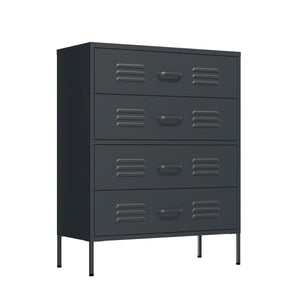 Kommode Metall KLAUS 4 Schubladen 80 x 101 cm anthrazit