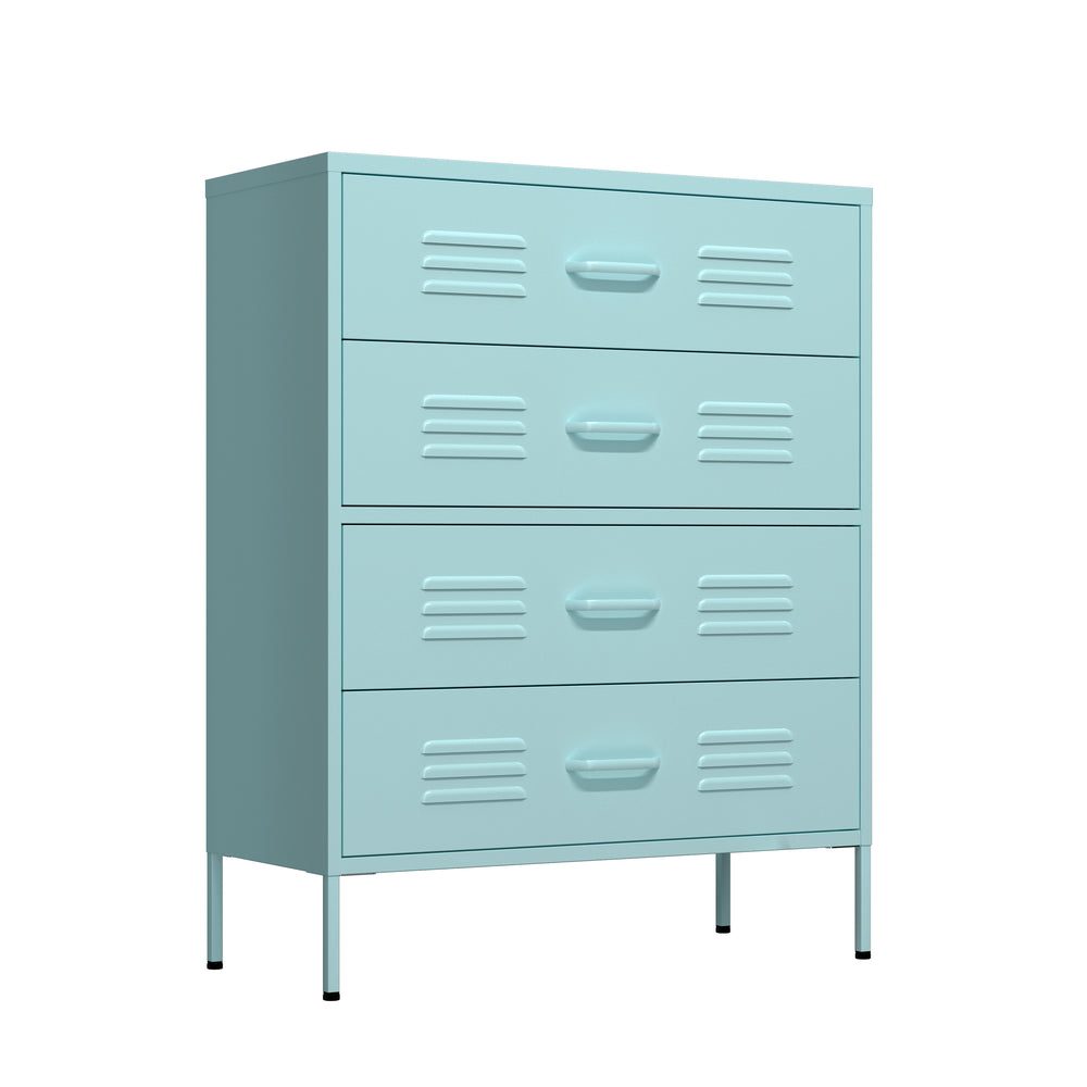 Metal chest of drawers KLAUS, 4 drawers, 80 x 101 cm, mint