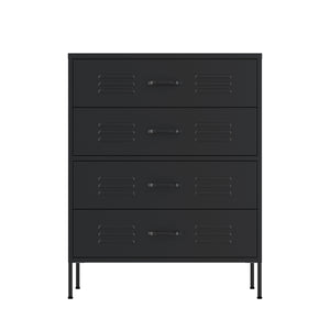 Kommode Metall KLAUS 4 Schubladen 80 x 101 cm schwarz