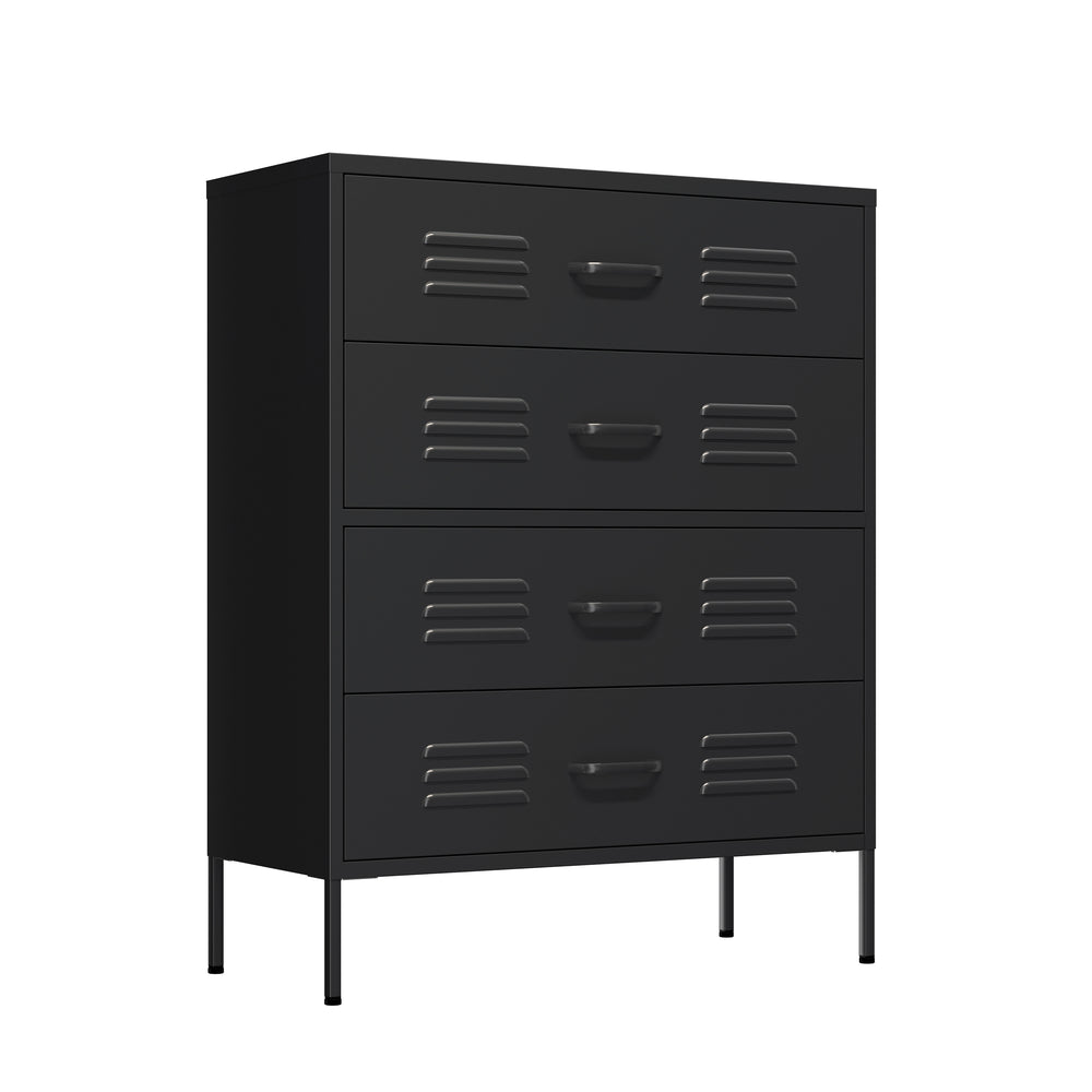 Cassettiera in metallo KLAUS, 4 cassetti, 80 x 101 cm, nero