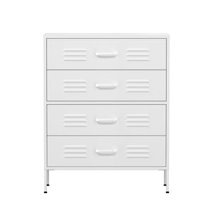 Kommode Metall KLAUS 4 Schubladen 80 x 101 cm weiss