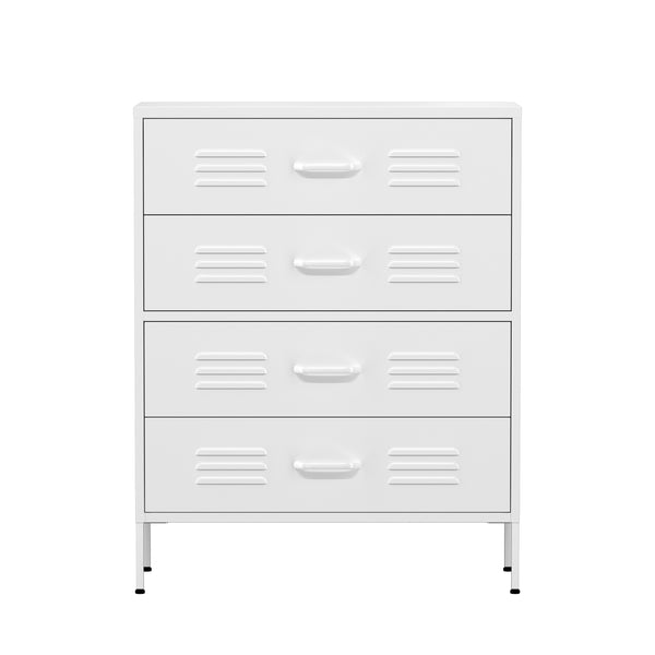 Kommode Metall KLAUS 4 Schubladen 80 x 101 cm weiss