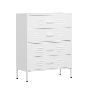 Kommode Metall KLAUS 4 Schubladen 80 x 101 cm weiss