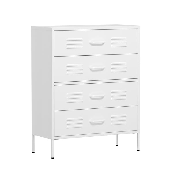 Kommode Metall KLAUS 4 Schubladen 80 x 101 cm weiss
