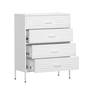 Kommode Metall KLAUS 4 Schubladen 80 x 101 cm weiss