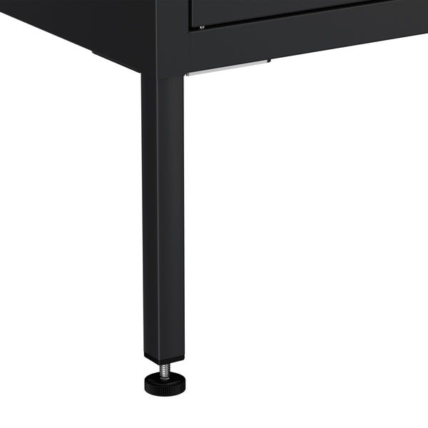 Kommode Metall KLAUS 6 Schubladen 80 x 101 cm schwarz