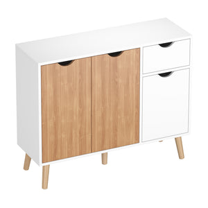 Kommode NORDIC 90 x 30 x 73 cm weiss/natur