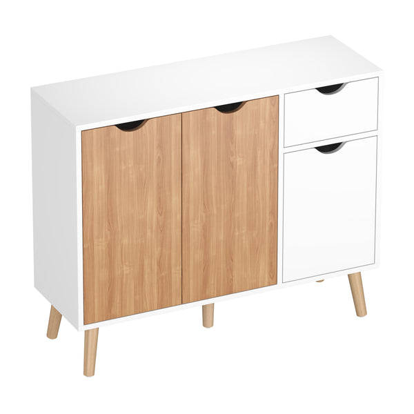 Kommode NORDIC 90 x 30 x 73 cm weiss/natur