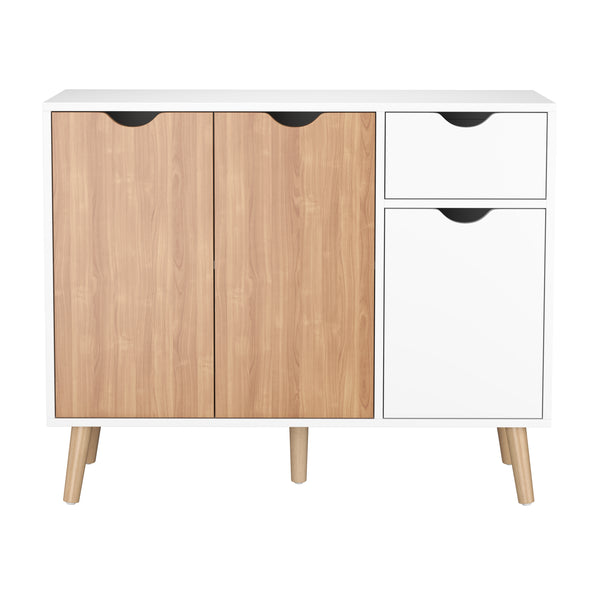 Kommode NORDIC 90 x 30 x 73 cm weiss/natur