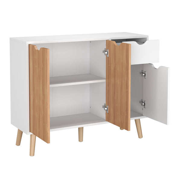 Kommode NORDIC 90 x 30 x 73 cm weiss/natur