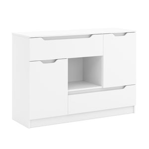 Kommode SENA 2 Schubladen 2 Türen 120 x 84 cm weiss