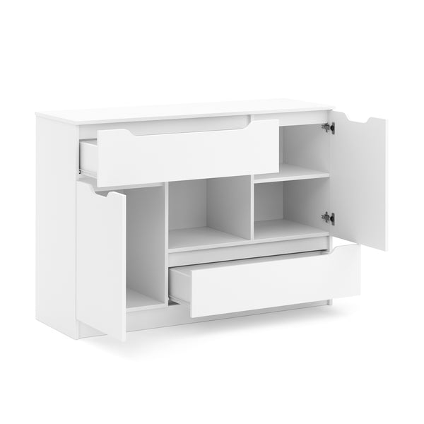 Kommode SENA 2 Schubladen 2 Türen 120 x 84 cm weiss