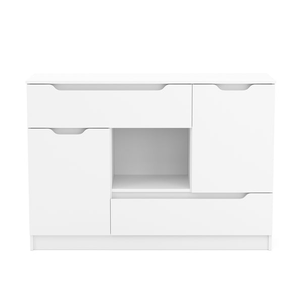Kommode SENA 2 Schubladen 2 Türen 120 x 84 cm weiss