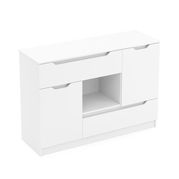 Kommode SENA 2 Schubladen 2 Türen 120 x 84 cm weiss