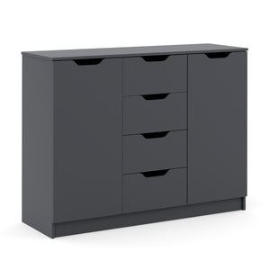 Kommode SENA 4 Schubladen 2 Türen 122 x 92 cm anthrazit