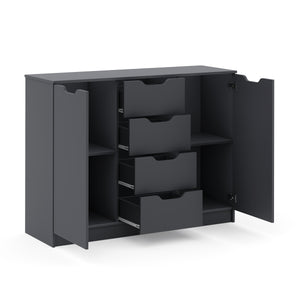 Kommode SENA 4 Schubladen 2 Türen 122 x 92 cm anthrazit