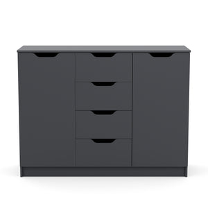 Kommode SENA 4 Schubladen 2 Türen 122 x 92 cm anthrazit