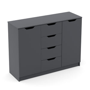 Kommode SENA 4 Schubladen 2 Türen 122 x 92 cm anthrazit