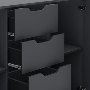 Kommode SENA 4 Schubladen 2 Türen 122 x 92 cm anthrazit