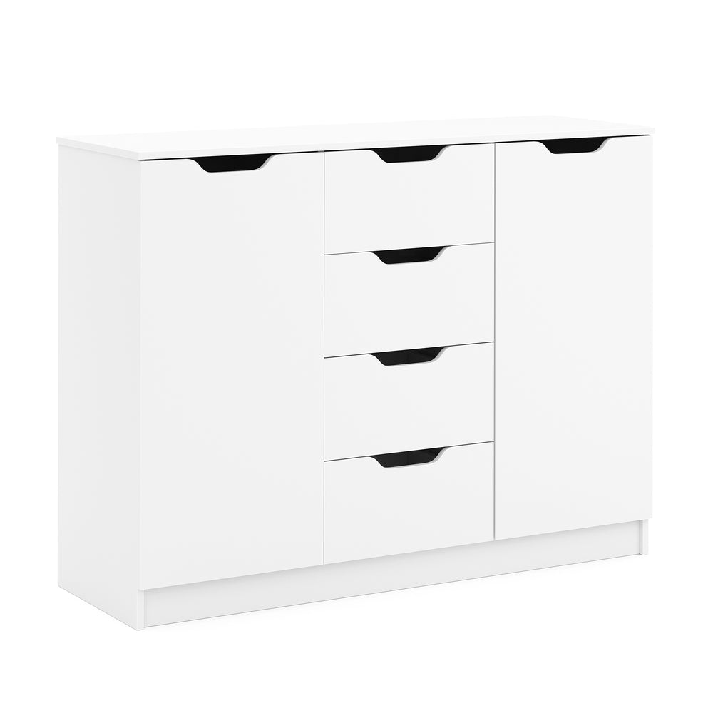 Kommode SENA 4 Schubladen 2 Türen 122 x 92 cm weiss