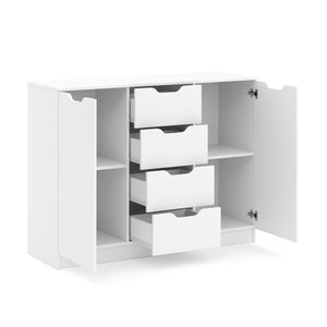Kommode SENA 4 Schubladen 2 Türen 122 x 92 cm weiss