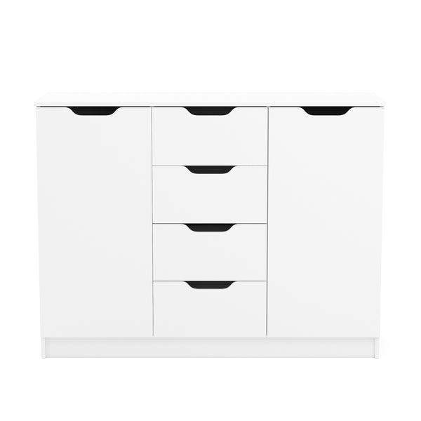 Kommode SENA 4 Schubladen 2 Türen 122 x 92 cm weiss