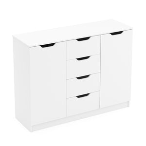 Kommode SENA 4 Schubladen 2 Türen 122 x 92 cm weiss