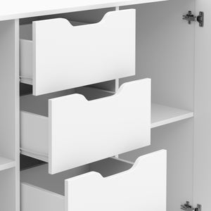 Kommode SENA 4 Schubladen 2 Türen 122 x 92 cm weiss