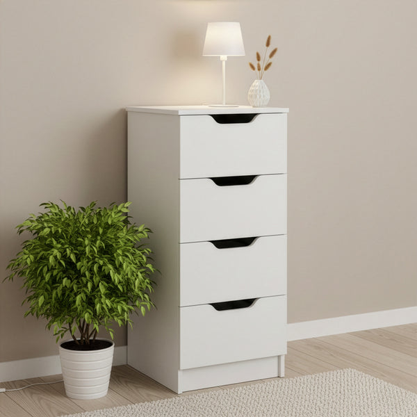 Kommode SENA 4 Schubladen 40 x 92 cm weiss
