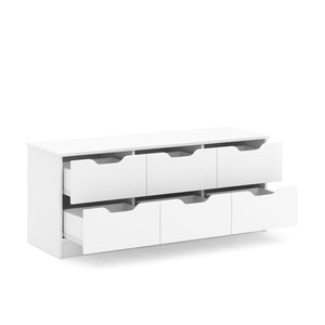 Kommode SENA 6 Schubladen 120 x 50 cm weiss