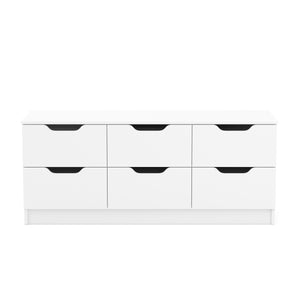 Kommode SENA 6 Schubladen 120 x 50 cm weiss