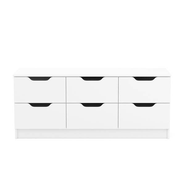 Kommode SENA 6 Schubladen 120 x 50 cm weiss