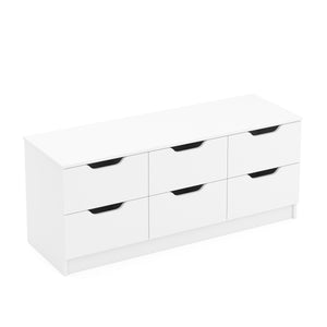 Kommode SENA 6 Schubladen 120 x 50 cm weiss