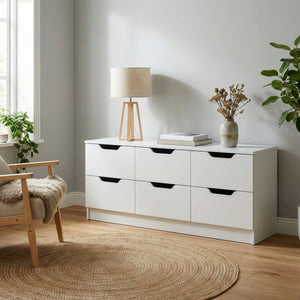 Kommode SENA 6 Schubladen 120 x 50 cm weiss