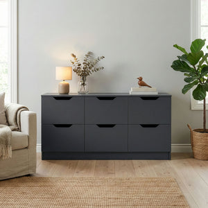 Kommode SENA 6 Schubladen 122 x 61 cm anthrazit