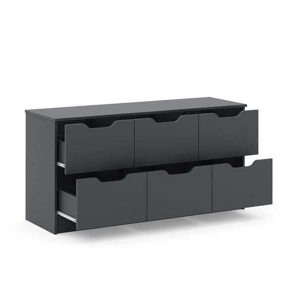 Kommode SENA 6 Schubladen 122 x 61 cm anthrazit