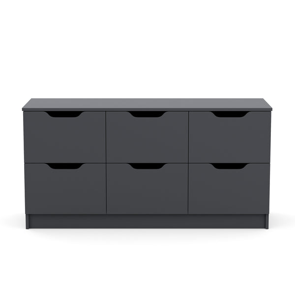 Kommode SENA 6 Schubladen 122 x 61 cm anthrazit