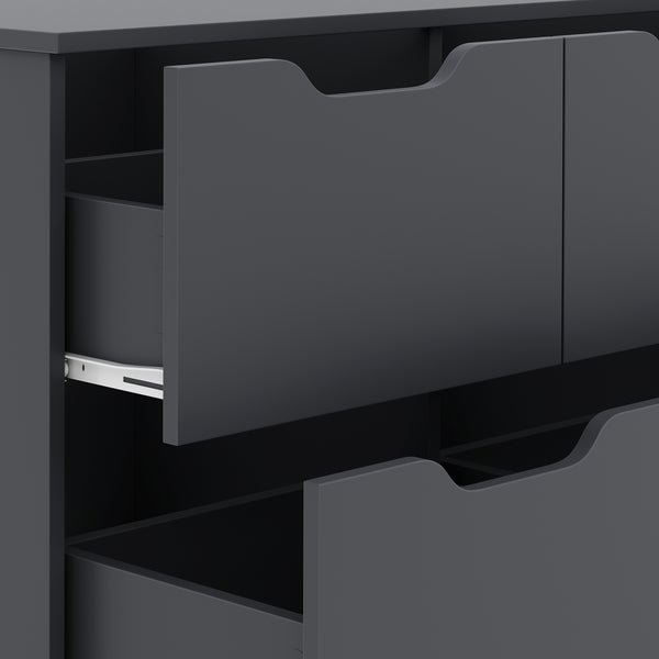 Kommode SENA 6 Schubladen 122 x 61 cm anthrazit