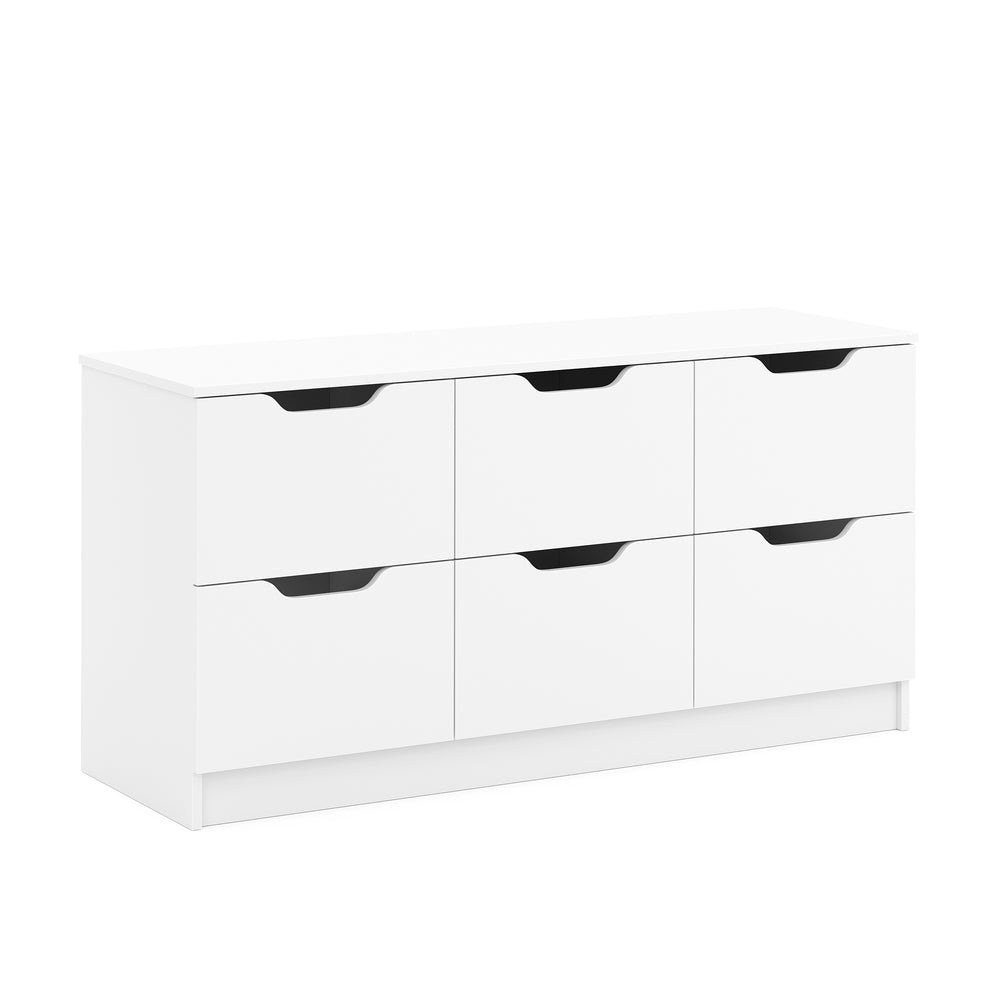 Kommode SENA 6 Schubladen 122 x 61 cm weiss